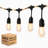 48FT LED Outdoor String Lights Patio Lights with 15 Shatterproof S14 Bulbs and Fairy Lighted Rope, Connectable Waterproof LED String light for Party, Garden Birthday,Wedding,Backyard,Porch,Deck,Balcony,Christmas,Halloween, 2700K Warm White