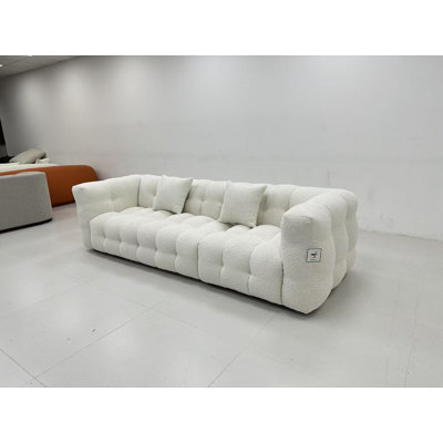 Sofa 3 seater White Boucle
