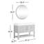 Ensemble de meuble-lavabo simple 47,4 po avec plateau en pierre reconstituée avec miroir Maho