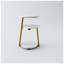 Petite table d'appoint ronde avec rangement ouvert à 3 niveaux, finition blanche avec structure en métal doré