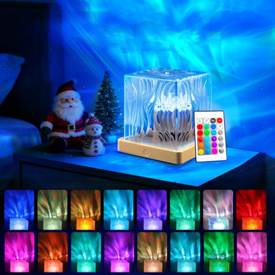 Northern Lights Projector, 16-Color Aurora Galaxy Projector, Remote Control | Cube Lamp with Dynamic Aurora Drift Effects for Bedroom Decor and Mood Lighting, Ideal for Kids, Teens and Holiday Gifts