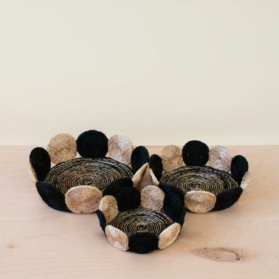 Abaca Fruit Basket Circles, set of 3