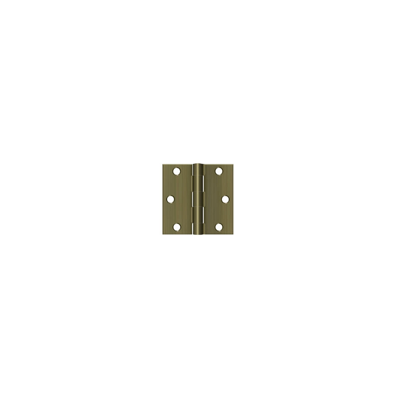 Deltana S33U5-R 3" x 3" Square Hinge in Antique Brass Pair, Antique Brass