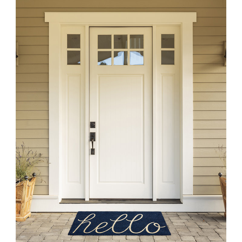Tapis de porte d'extérieur antidérapant Epes 30 po x 18 po, Marine