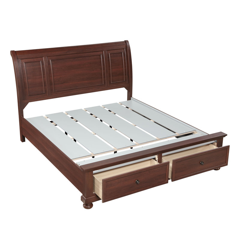 Ensemble de chambre à coucher Castonguay Harbor - Noyer, 2 Pcs: Bed, Nightstand, Très grand lit
