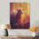 Lavande mouton au lever du soleil I - Décoration murale en bois de mouton - sur bois de pin naturel