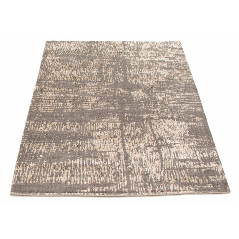 Tapis gris en laine tissé à la main Hamle