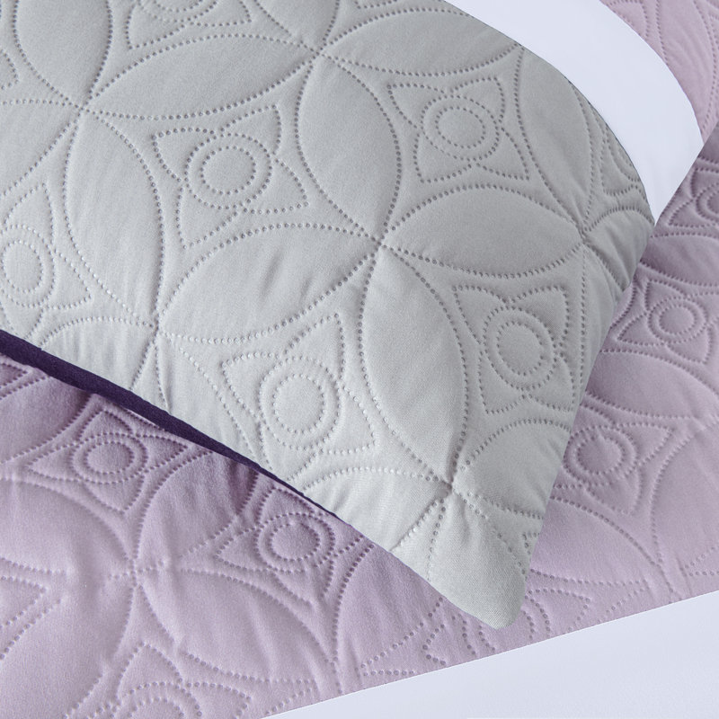 7-Piece Patchwork Bed in a Bag Comforter Set with Sheets, Full Comforter + 6 Additional Pieces, Lavender/Purple/Gray