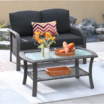 Bayview 2 - Person Outdoor Seating Group with Cushions by Winston Porter