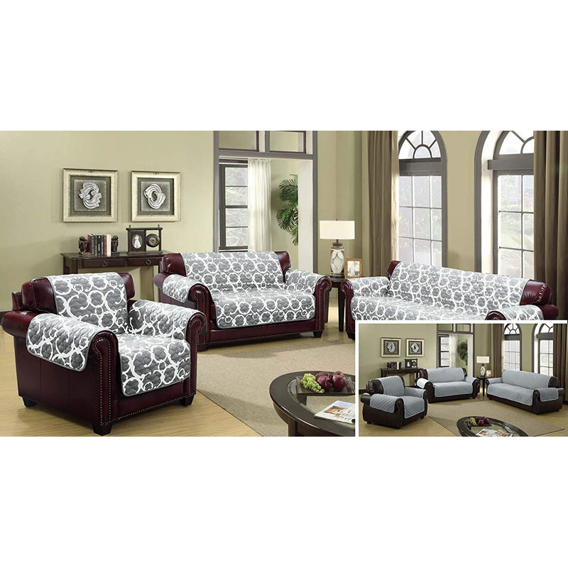 Housse pour causeuse à coussins carrés / rectangulaires Margret, Gris