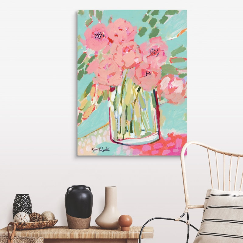 Reproduction d’art sur toile, "Hot rose Summer" par Kait Roberts, Toile tendue, H 40 po x l 30 po x P 1,25 po