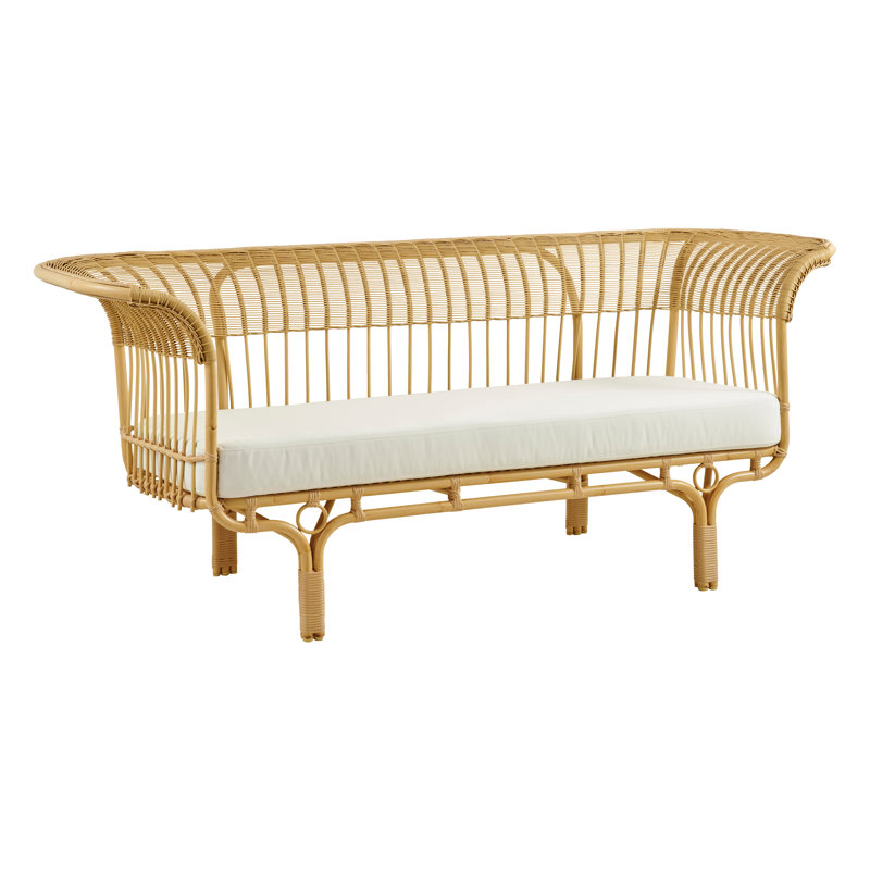 Franco Albini Belladonna Outdoor Sofa, White Canvas, Natural
