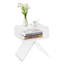 Table d'appoint en R transparente en acrylique transparent, table de chevet moderne transparente avec tablette de rangement ouverte, petite table de bout résistante aux égratignures pour le salon de la chambre à coucher, P 15,4 po x l 11,8 po x H 17,7 po KS87