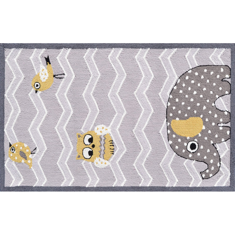 Rectangle Chevron Hand Woven Polyester Rug