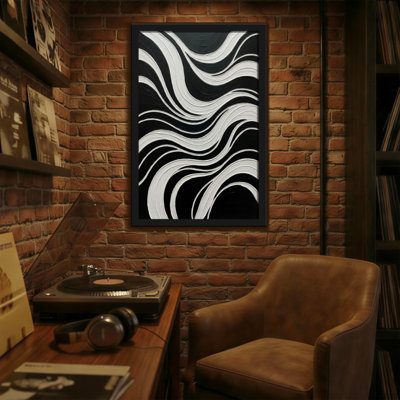 Abstract Black And White Wavy Abstract Pattern
