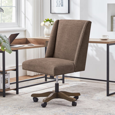 Chaise de bureau pivotante en chenille Mellins