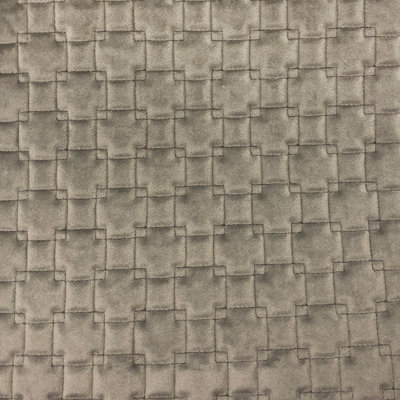 Kerry Fabric | Quilt Square Velvet with Backing Fabric | Color Gray