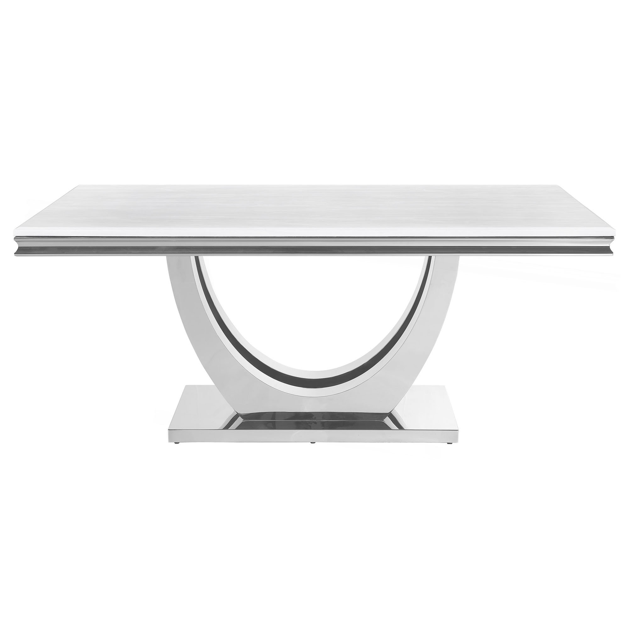 Wrought Studio Allessandra White And Chrome Rectangular U-Shaped Base ...