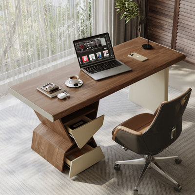 Bureau 47,24 po de style Renaissance brun minimaliste