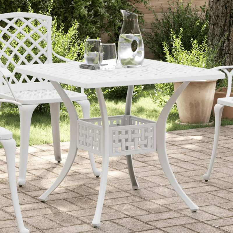 Carnlea Square Outdoor Dining Table , 80cm cm W 80cm cm D, White, White