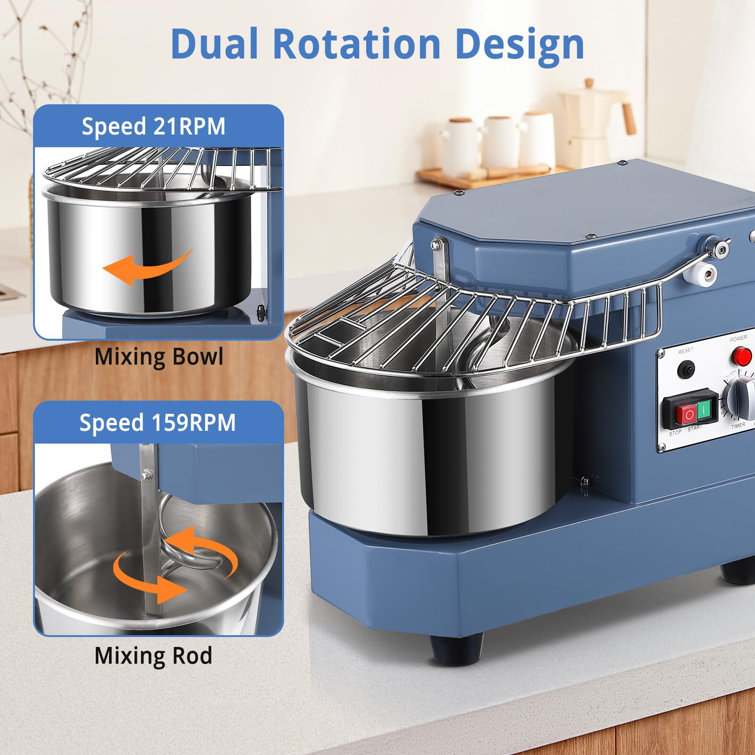 Hakka Commercial Dough Mixer, 5 Qt Spiral Mixer Food Mixer Machine Dual  Rotating Dough Kneading Machine with Food-grade Stainless Steel Bowl,  Security