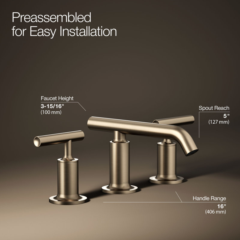 Purist Widespread Bathroom Faucet with Drain Assembly, Vibrant Brushed Bronze