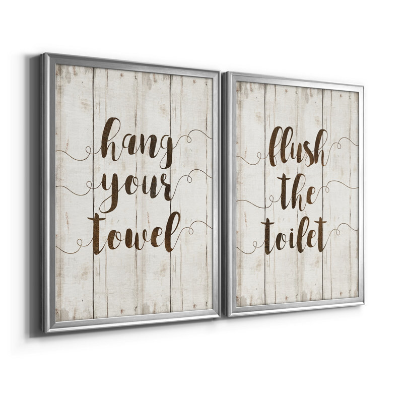 " Hang Your Towel " 2 - Pieces, Silver, 30.5" H x 22.5" W x 1" D