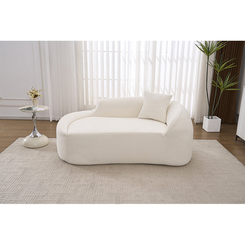 Chaise longue longue Compression Curved, Blanc lait