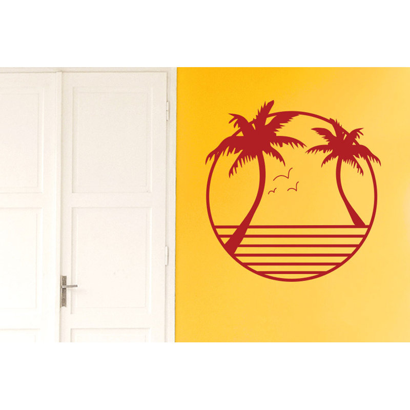 Nautical & Beach Non-Wall Damaging Wall Decal, Dark Red