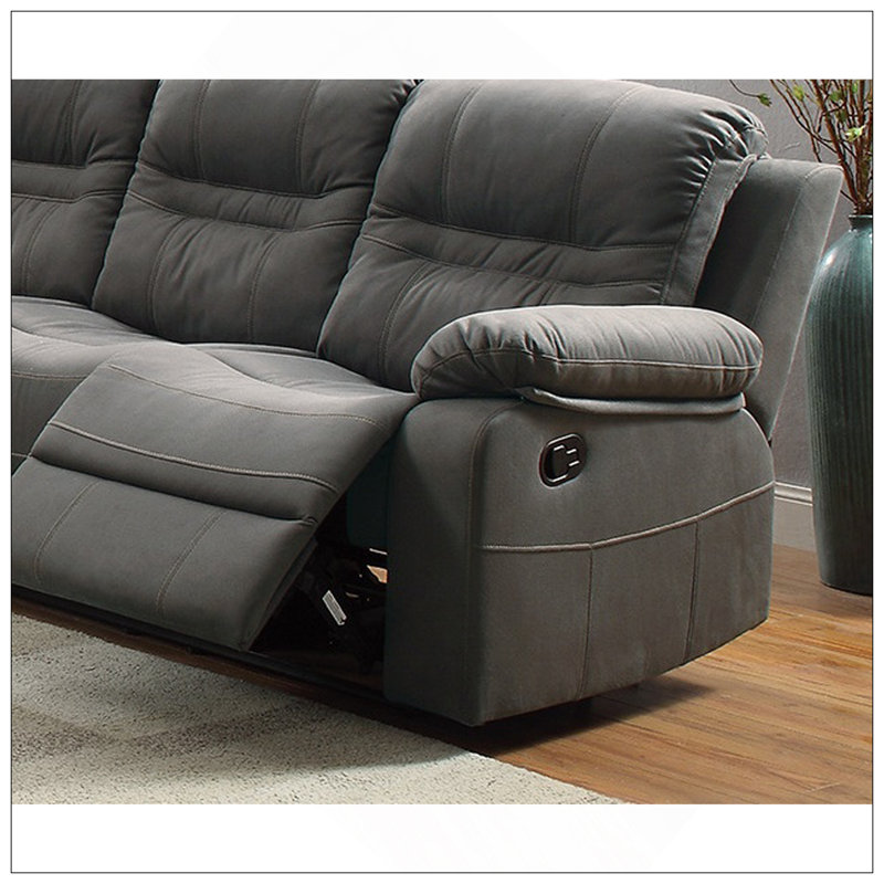 Contemporary Motion Loveseat 1Pc Couch Metal Reclining Living Room Furniture Slate Blue Breathable Leatherette Recliners
