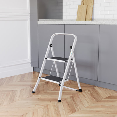 2-Step Steel Portable Folding Heavy Duty Ladder