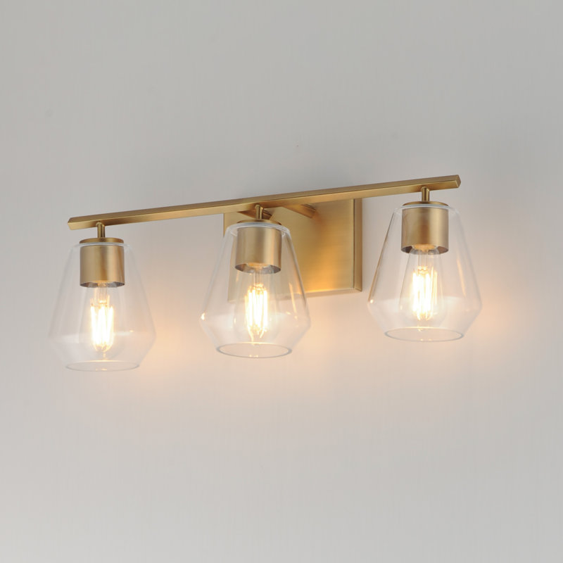 Geode-Bath Vanity, 22.5" Width, Natural Aged Brass, 3 Lights