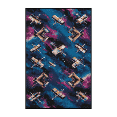 Machine Washable Space Gray Area Rug