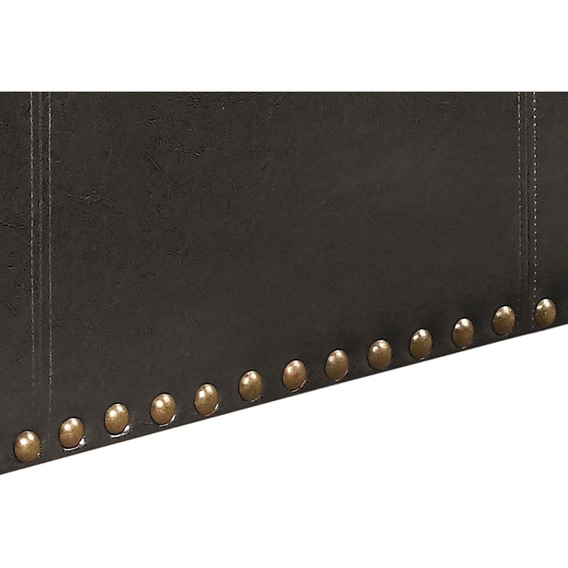 Leather Storage Bench With 2 Side Ottomans, Black
