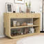 Console courbée avec lignes élégantes, tiroirs et tablette de rangement-958124460