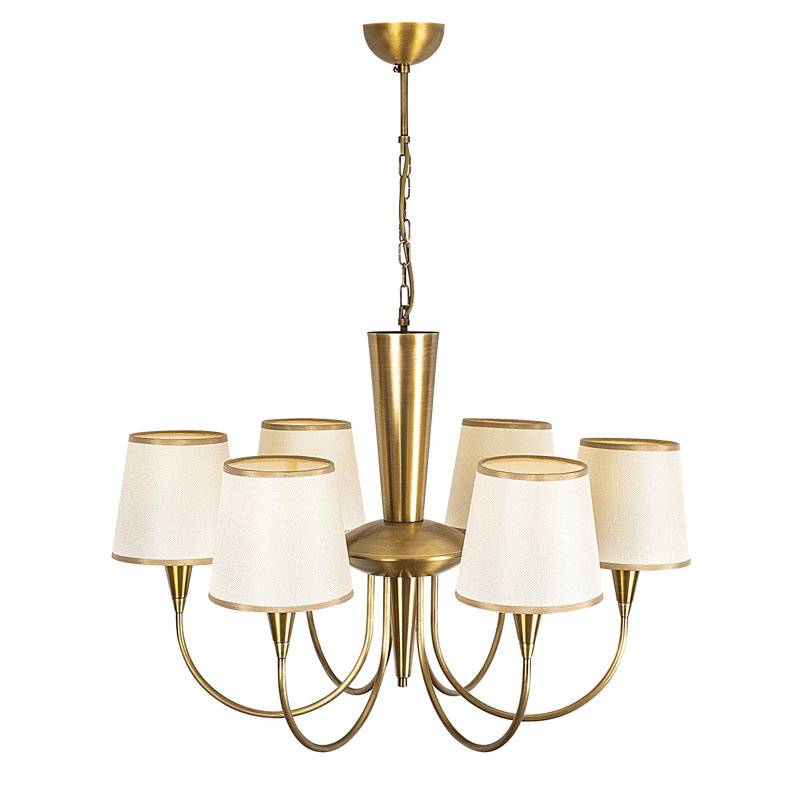 Pomfret 6 - Light Shaded Chandelier, 15cm H x 75cm W x 75cm D