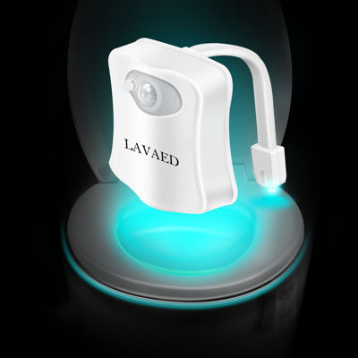 16-Color Changing Motion-Activated Toilet Seat Light, Motion-Sensor Toilet Night Light, Suitable for Bathrooms (1-Pack)