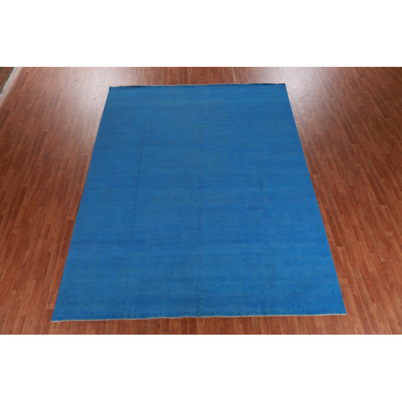 Tapis moderne bleu uni Gabbeh