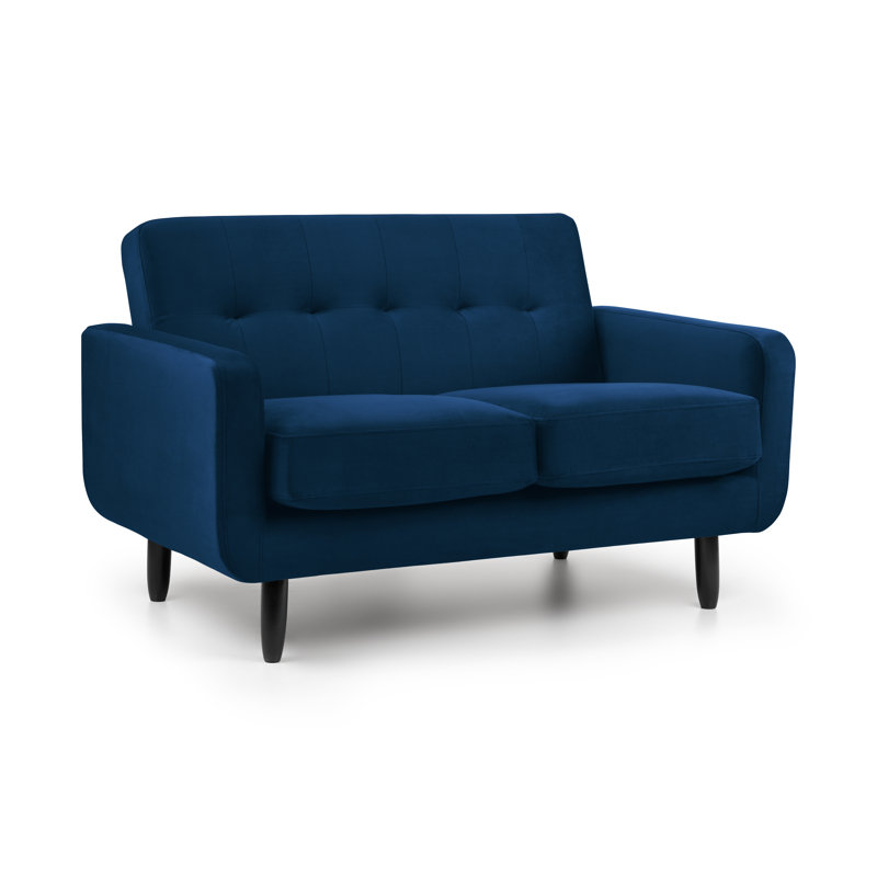 Betton 2 Seater Velvet Sofa, Dark Blue Chenille