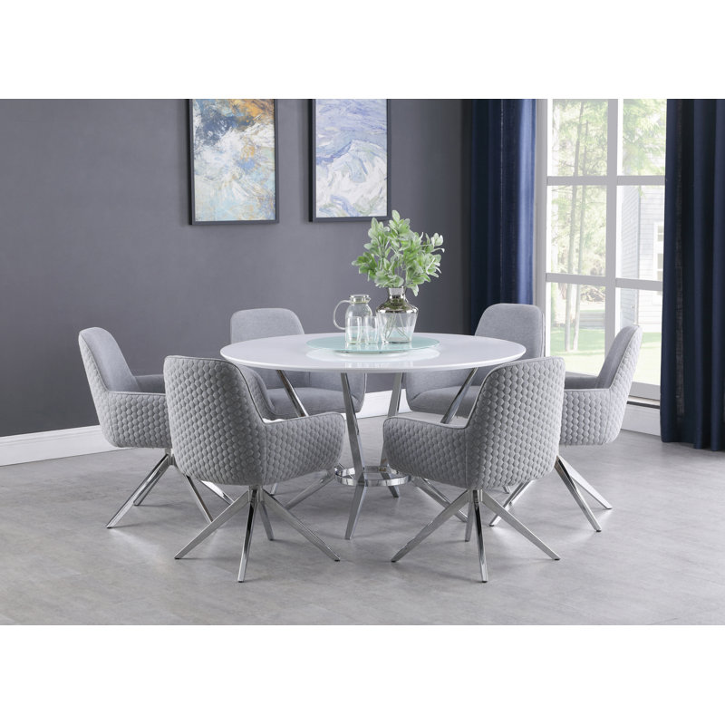 Labresha 6 - Person Pedestal Dining Set