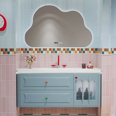 Nordic style simple cute bathroom cabinet