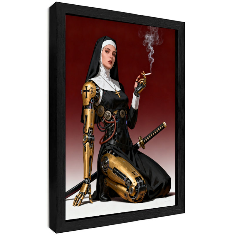 Reproduction d'art encadré noir rétro, H 11 po x l 9 po