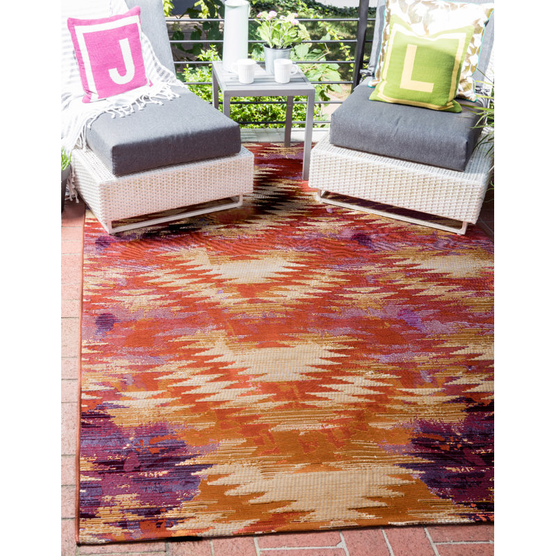 Tapis intérieur / extérieur rouge Tomlinson, Rectangle 8 pi x 11 pi 4 po