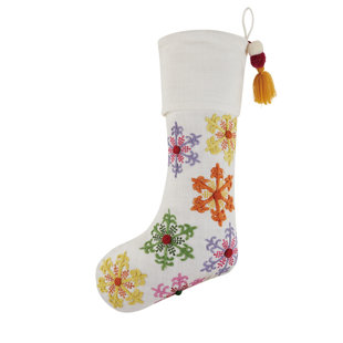 Snowflakes Embroidered Stocking