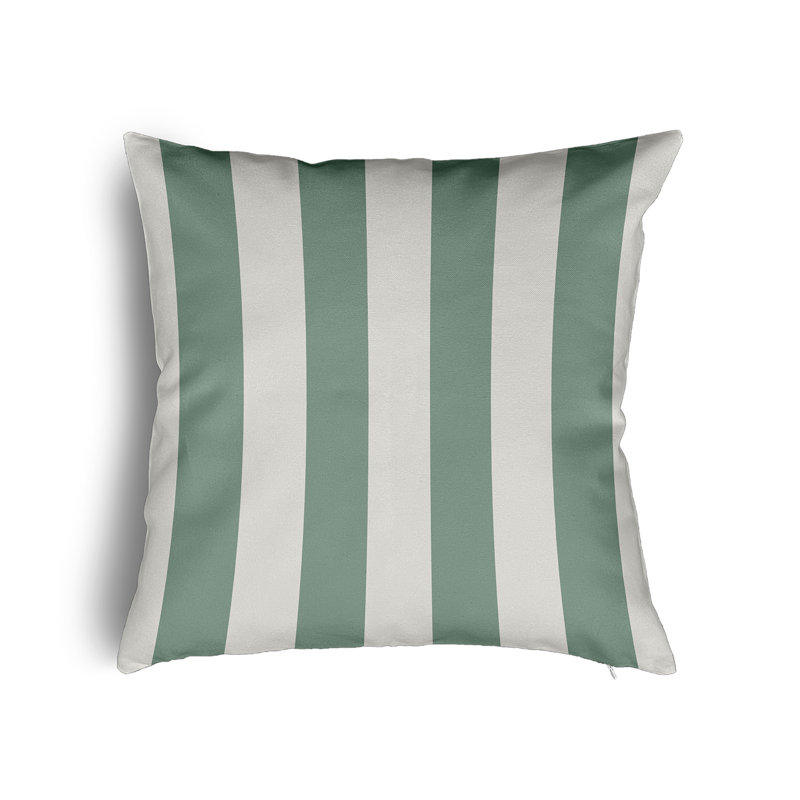 Lysette Striped Square Cushion, 50cm H x 50cm W x 13cm D, Sage