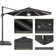Haslingden 11' Lighted Cantilever Umbrella with Crank Lift Counter Weights Included