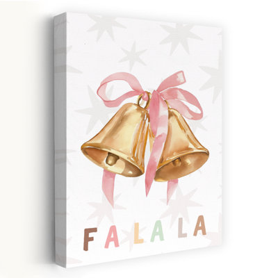 Falala Jingle Bells Abstract Contemporary Winter Landscape Wall Art Print by Mathieu - Wrapped Canvas Print