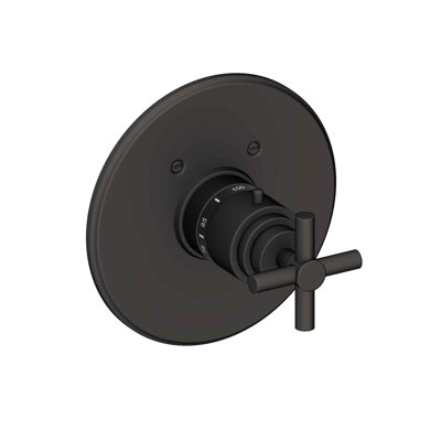 East Linear 3/4" Round Thermostatic Trim Plate With Handle