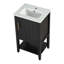 Meuble-lavabo de salle de bain équipé d'une porte à fermeture douce, d'un support de rangement et d'une tablette ouverte-129158098