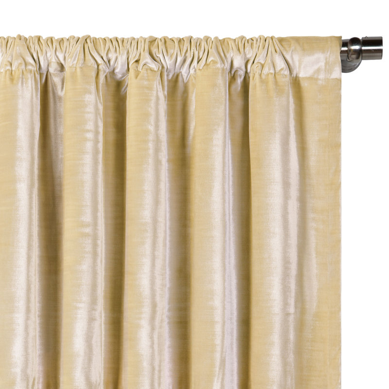 Winchester Silky Velvet Room Darkening Curtain, 96" x 108", Coin